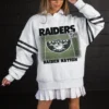 LAS VEGAS RAIDERS OFF THE GRID STRIPE SLEEVE CREWNECK SWEATSHIRT 20 LAS VEGAS RAIDERS OFF THE GRID STRIPE SLEEVE CREWNECK SWEATSHIRT