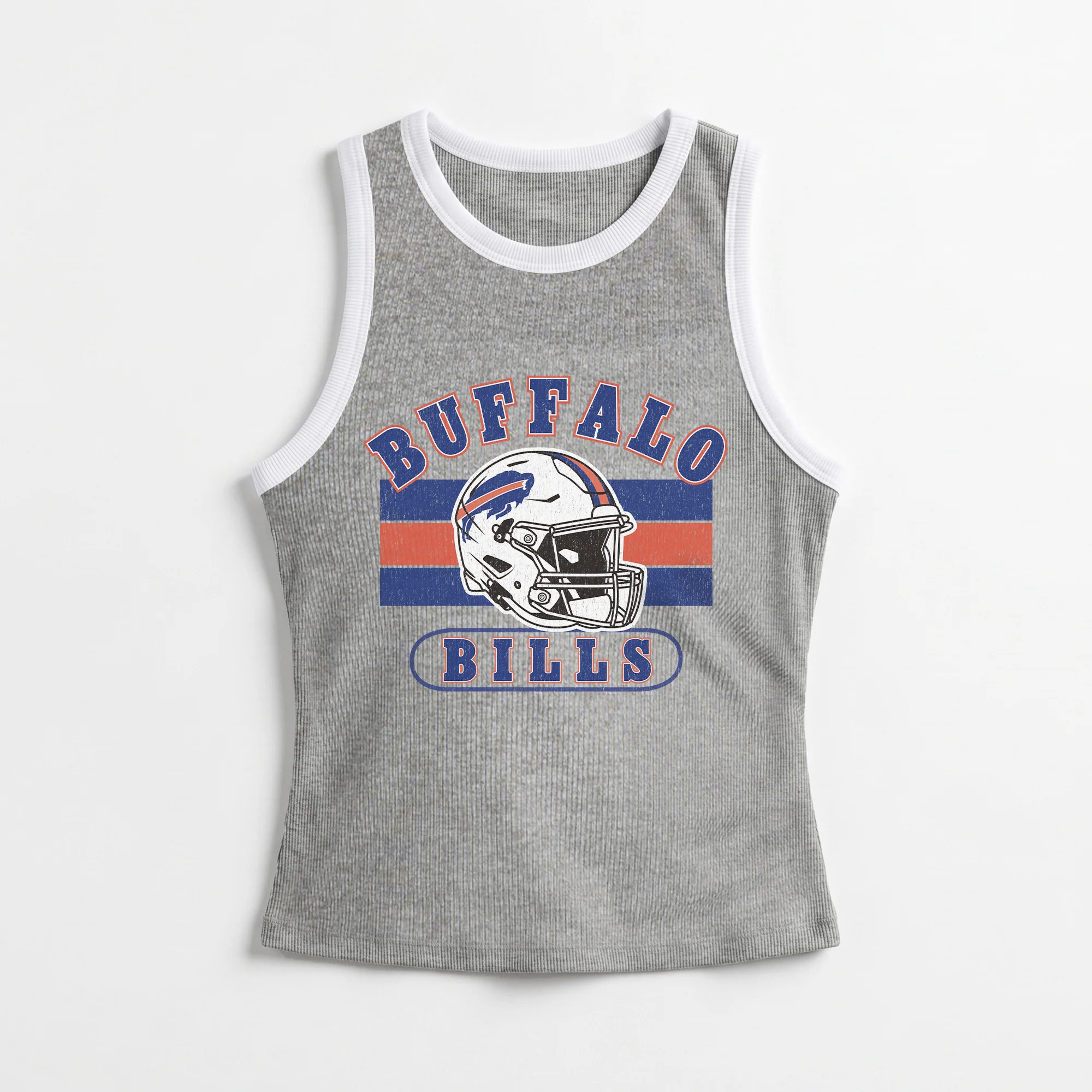 BUFFALO BILLS VICTORY CLUB CONTRAST TRIM FITTED CROP TANK TOP 5 BUFFALO BILLS VICTORY CLUB CONTRAST TRIM FITTED CROP TANK TOP
