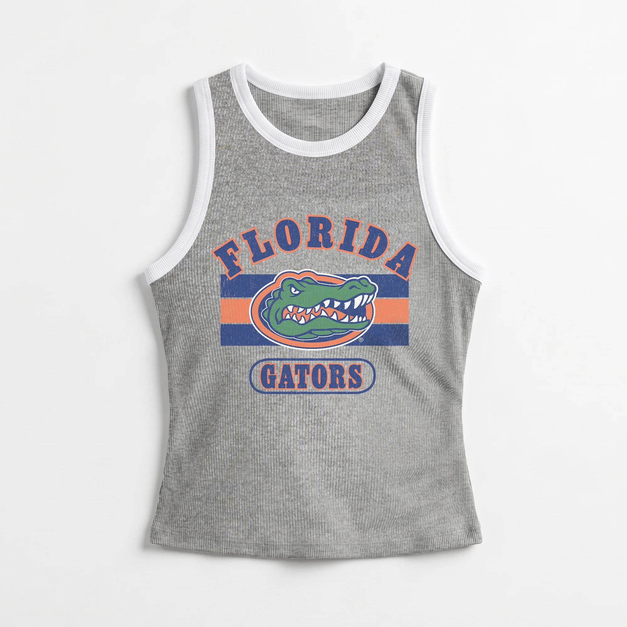 FLORIDA GATORS VICTORY CLUB CONTRAST TRIM FITTED CROP TANK TOP 5 FLORIDA GATORS VICTORY CLUB CONTRAST TRIM FITTED CROP TANK TOP