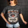 CINCINNATI BENGALS SKY'S THE LIMIT VINTAGE WASH RHINESTONE TEE 18 CINCINNATI BENGALS SKY'S THE LIMIT VINTAGE WASH RHINESTONE TEE