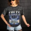 INDIANAPOLIS COLTS SKY'S THE LIMIT VINTAGE WASH RHINESTONE TEE 21 INDIANAPOLIS COLTS SKY'S THE LIMIT VINTAGE WASH RHINESTONE TEE