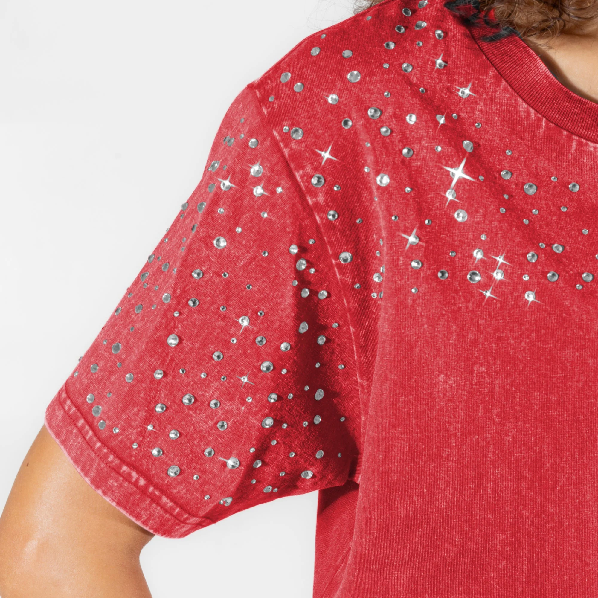 KANSAS CITY CHIEFS SKY'S THE LIMIT VINTAGE WASH RHINESTONE TEE 8 KANSAS CITY CHIEFS SKY'S THE LIMIT VINTAGE WASH RHINESTONE TEE