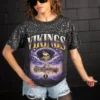 MINNESOTA VIKINGS SKY'S THE LIMIT VINTAGE WASH RHINESTONE TEE 19 MINNESOTA VIKINGS SKY'S THE LIMIT VINTAGE WASH RHINESTONE TEE