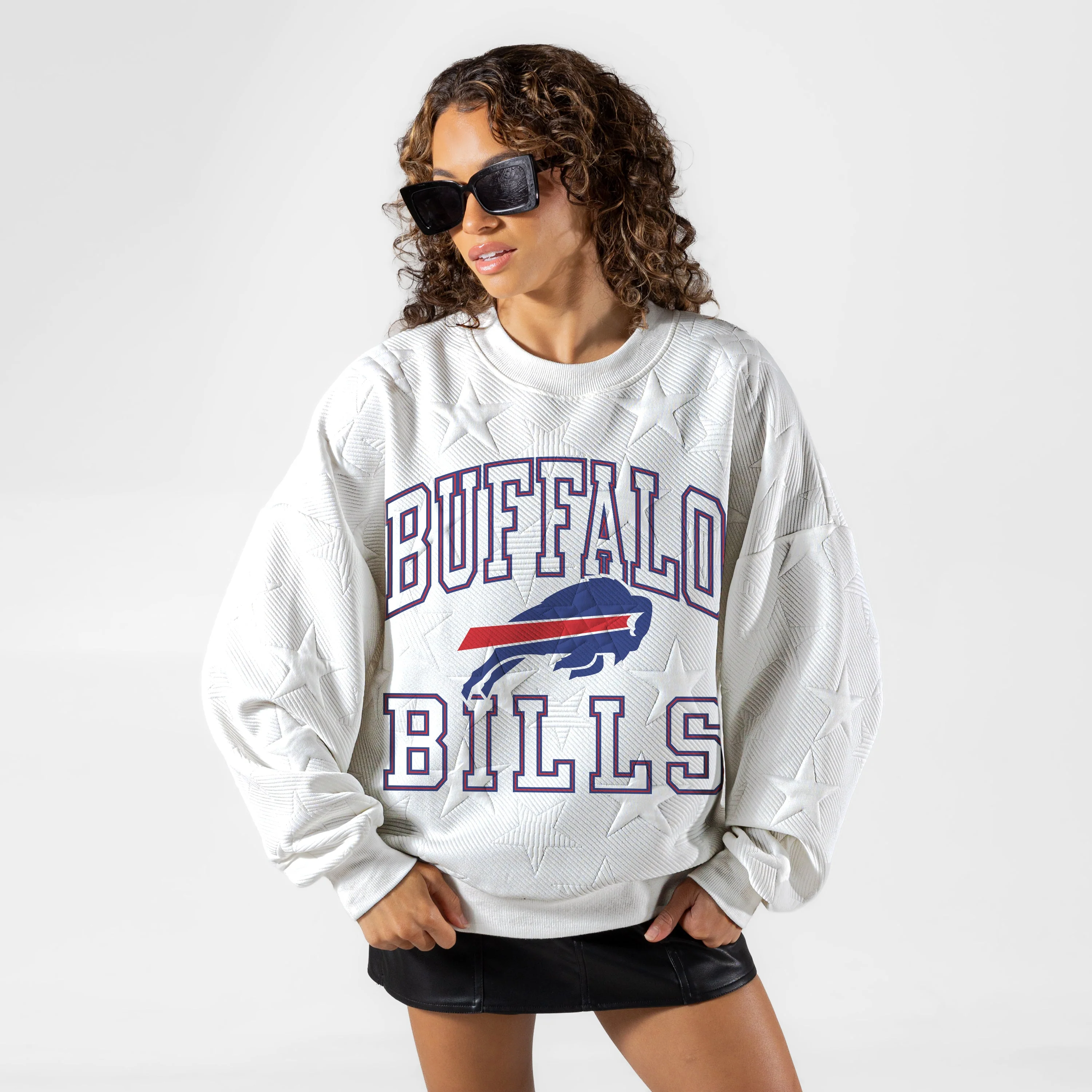 BUFFALO BILLS BIG PLAY ENERGY EMBOSSED STAR CREWNECK 4 BUFFALO BILLS BIG PLAY ENERGY EMBOSSED STAR CREWNECK