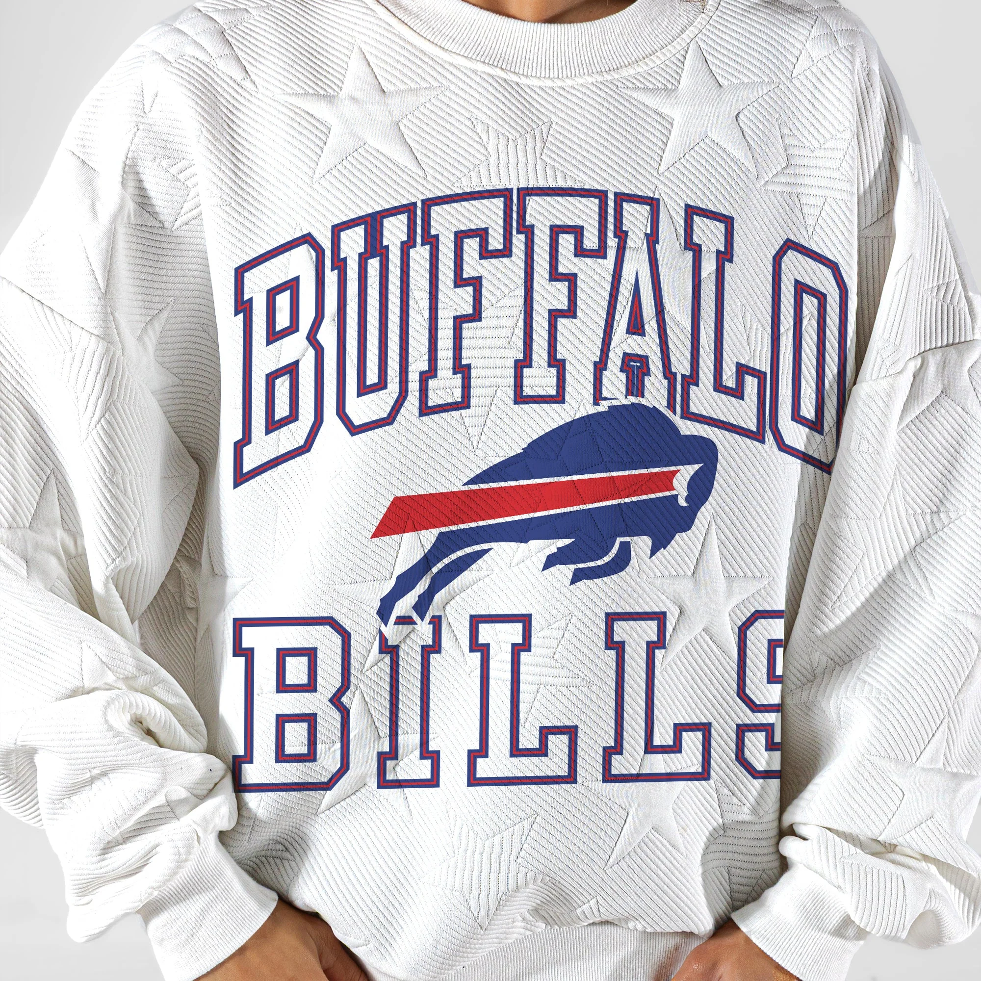 BUFFALO BILLS BIG PLAY ENERGY EMBOSSED STAR CREWNECK 6 BUFFALO BILLS BIG PLAY ENERGY EMBOSSED STAR CREWNECK