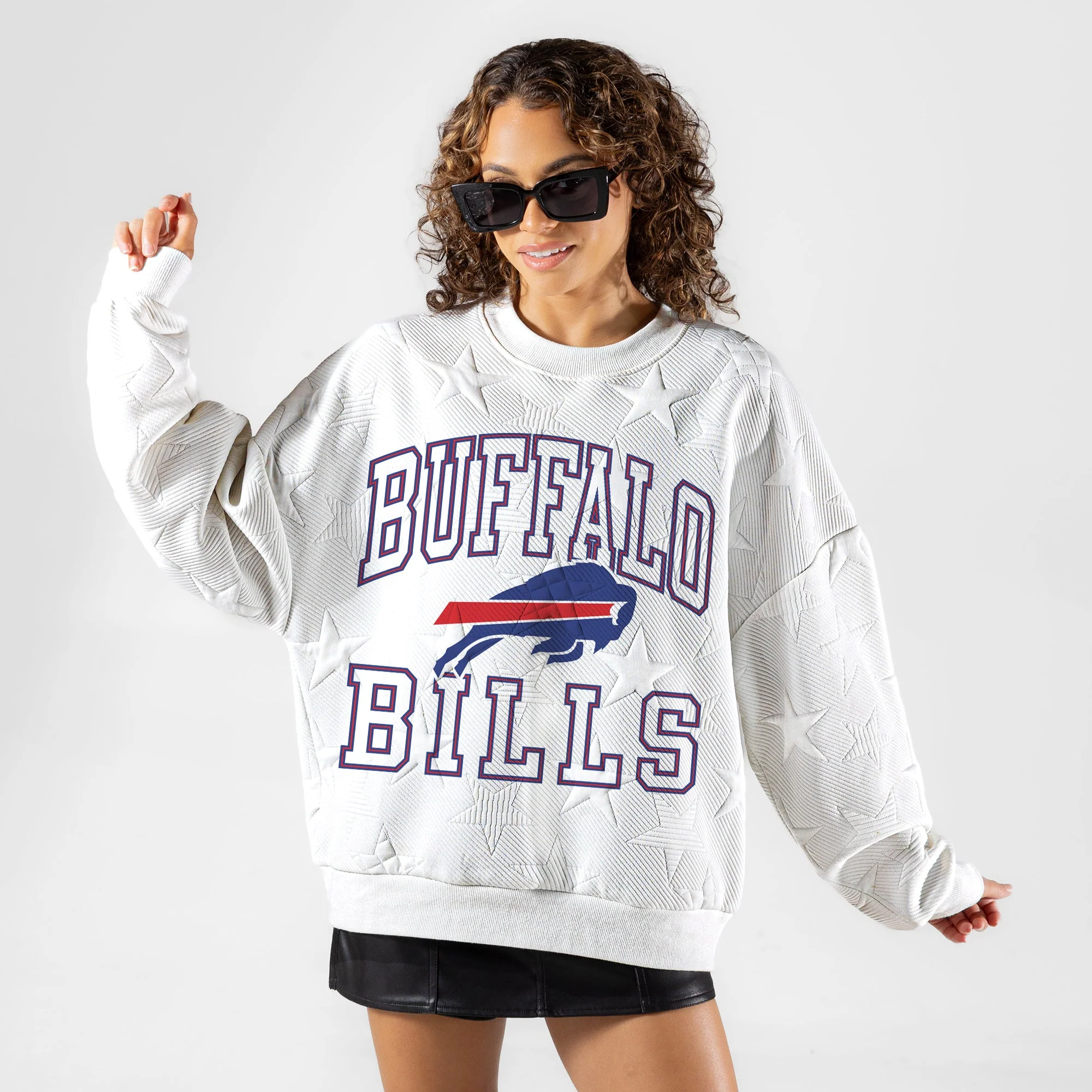 BUFFALO BILLS BIG PLAY ENERGY EMBOSSED STAR CREWNECK 7 BUFFALO BILLS BIG PLAY ENERGY EMBOSSED STAR CREWNECK