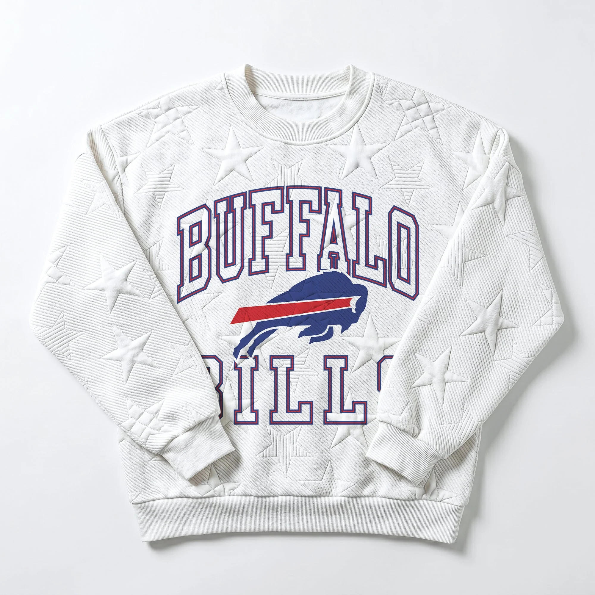 BUFFALO BILLS BIG PLAY ENERGY EMBOSSED STAR CREWNECK 9 BUFFALO BILLS BIG PLAY ENERGY EMBOSSED STAR CREWNECK
