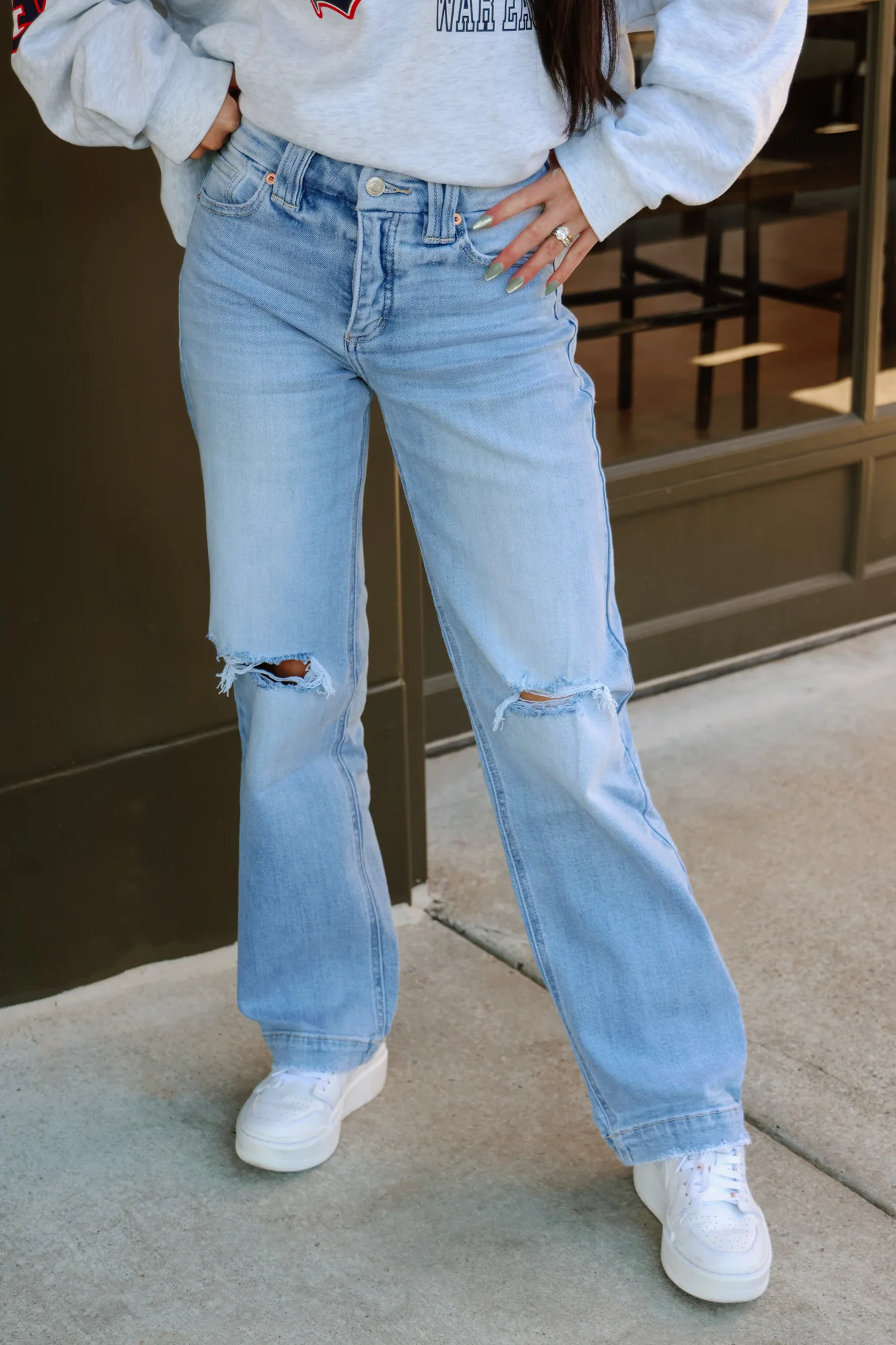 ZOE WIDE CUFF STRAIGHT LEG JEANS