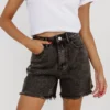 TIMELESS HIGH-WAIST SHORTS IN BLACK DENIM