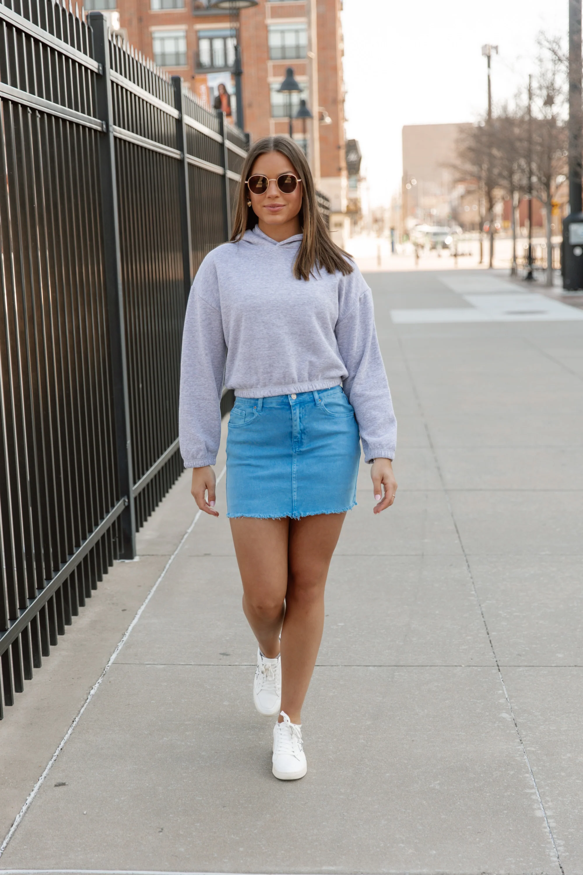 JUST BE BASIC DENIM SKIRT IN BLUE
