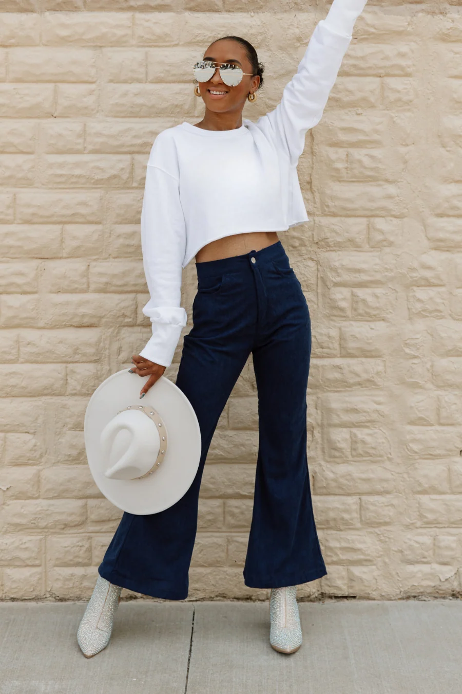 MILICA HIGH WAISTED CROP FLARE PANTS