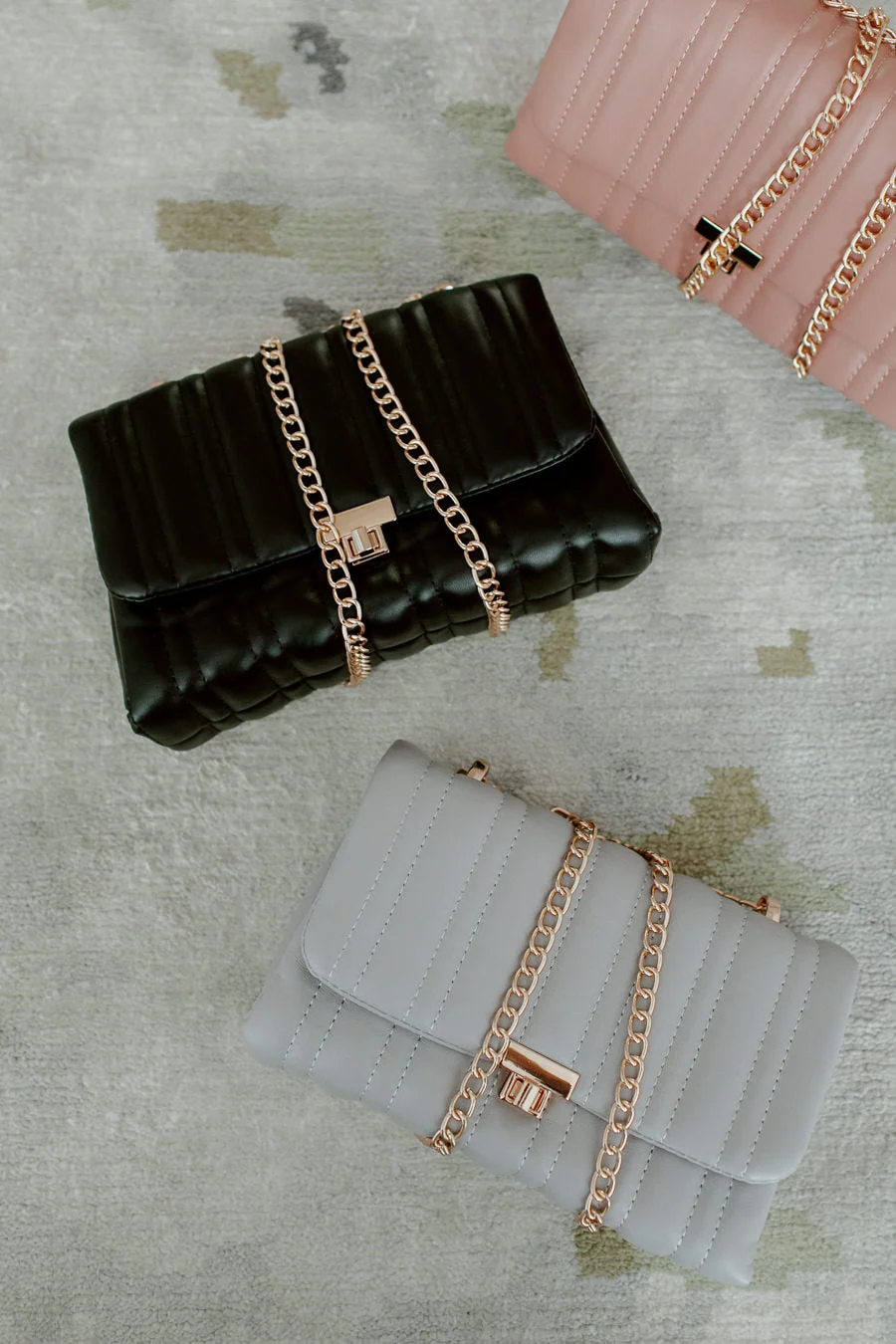 BECCA QUILTED CROSSBODY BAG IN BLUSH