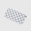 THE "JULIA"VEGAN LEATHER CHECKERED WALLET IN BEIGE