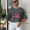 AMERICAN UNIVERSITY EAGLES MAKING MOVES ALL-OVER RHINESTONE CROPPED TEE WITH YOKE 13 AMERICAN UNIVERSITY EAGLES MAKING MOVES ALL-OVER RHINESTONE CROPPED TEE WITH YOKE