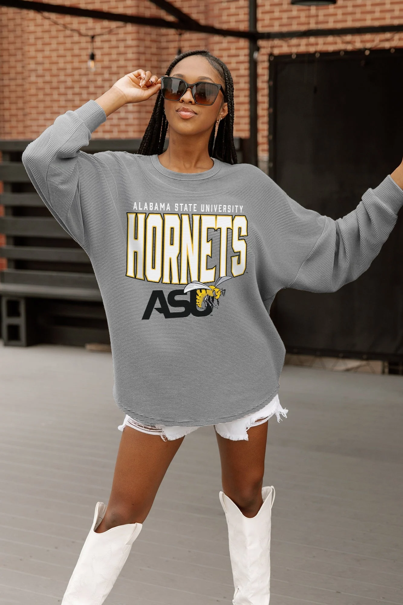ALABAMA STATE HORNETS PURE MOTION VINTAGE WASH CORDED PULLOVER
