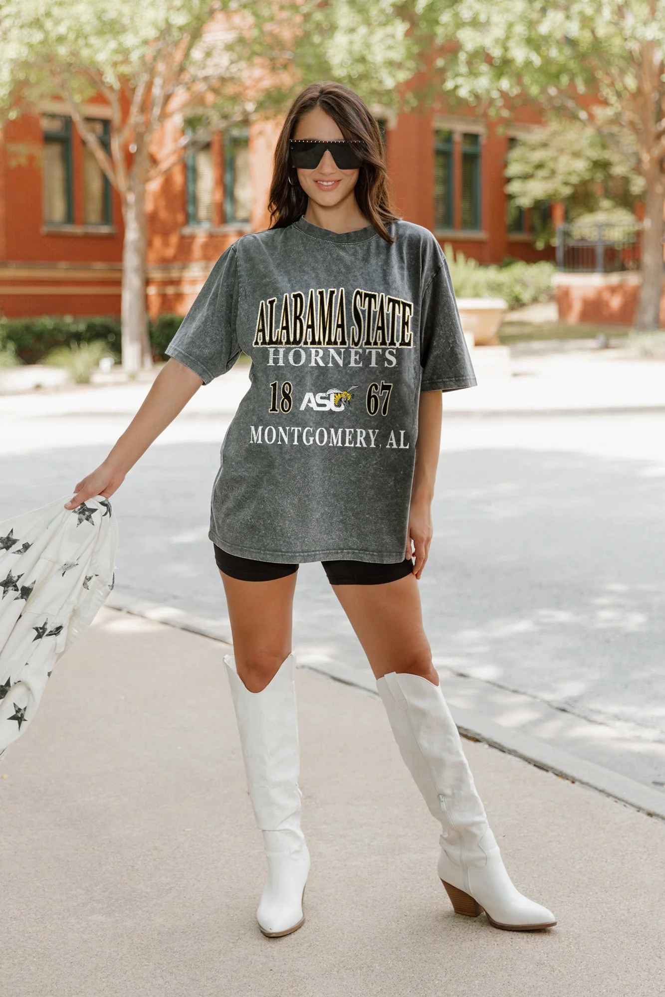 ALABAMA STATE HORNETS THROWBACK OVERSIZED CREWNECK TEE 3 ALABAMA STATE HORNETS THROWBACK OVERSIZED CREWNECK TEE