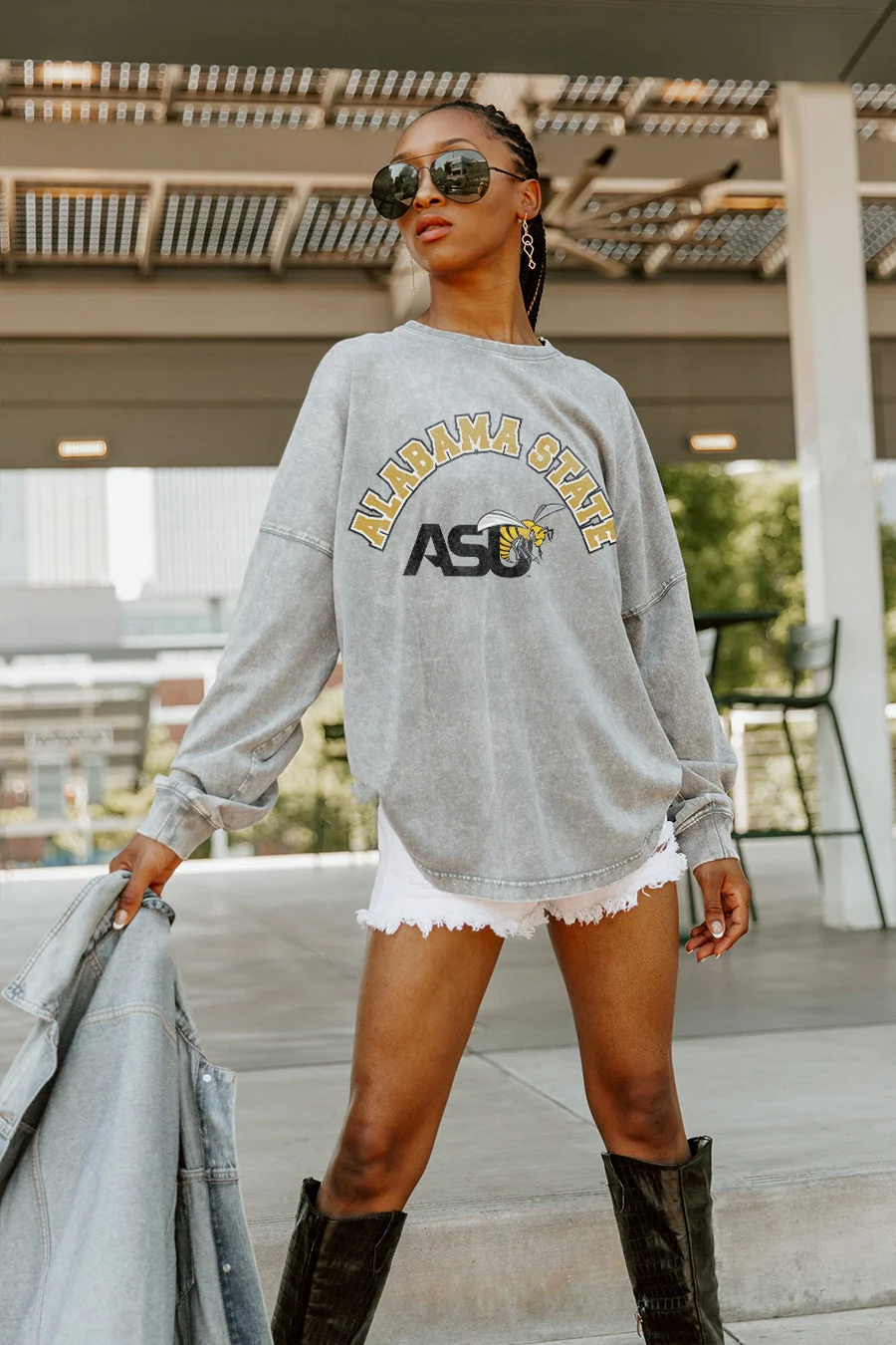 ALABAMA STATE HORNETS PLAY THE GAME FADED WASH PULLOVER 1 ALABAMA STATE HORNETS PLAY THE GAME FADED WASH PULLOVER
