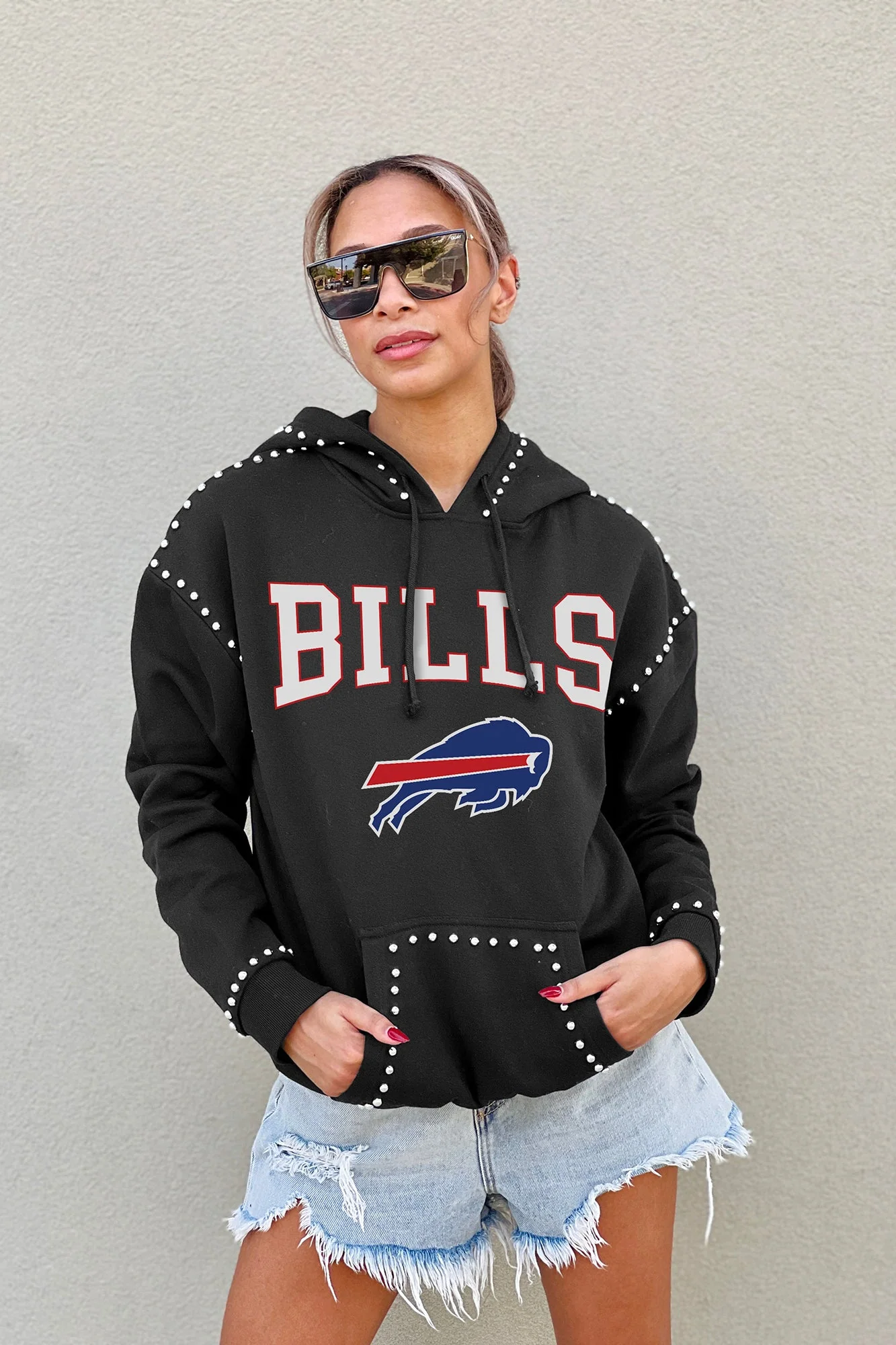 BUFFALO BILLS Catch the Vibe Studded Detail Hoodie