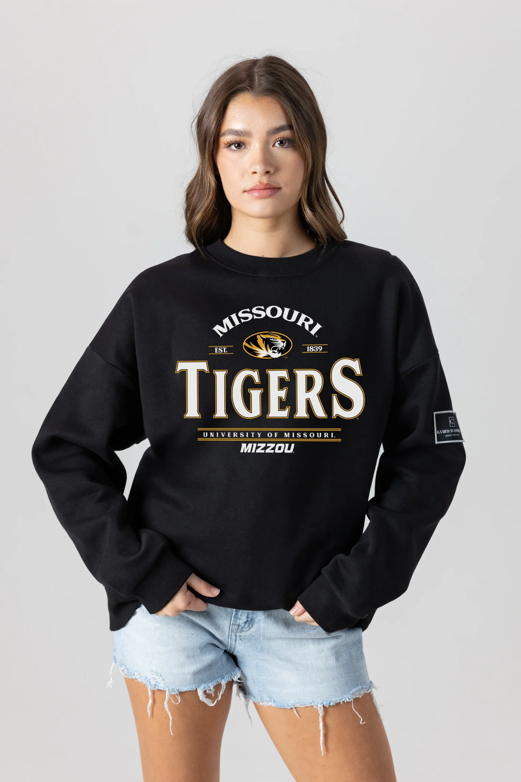 MISSOURI TIGERS Players Only Fleece Drop-Shoulder Crew 1 MISSOURI TIGERS Players Only Fleece Drop-Shoulder Crew