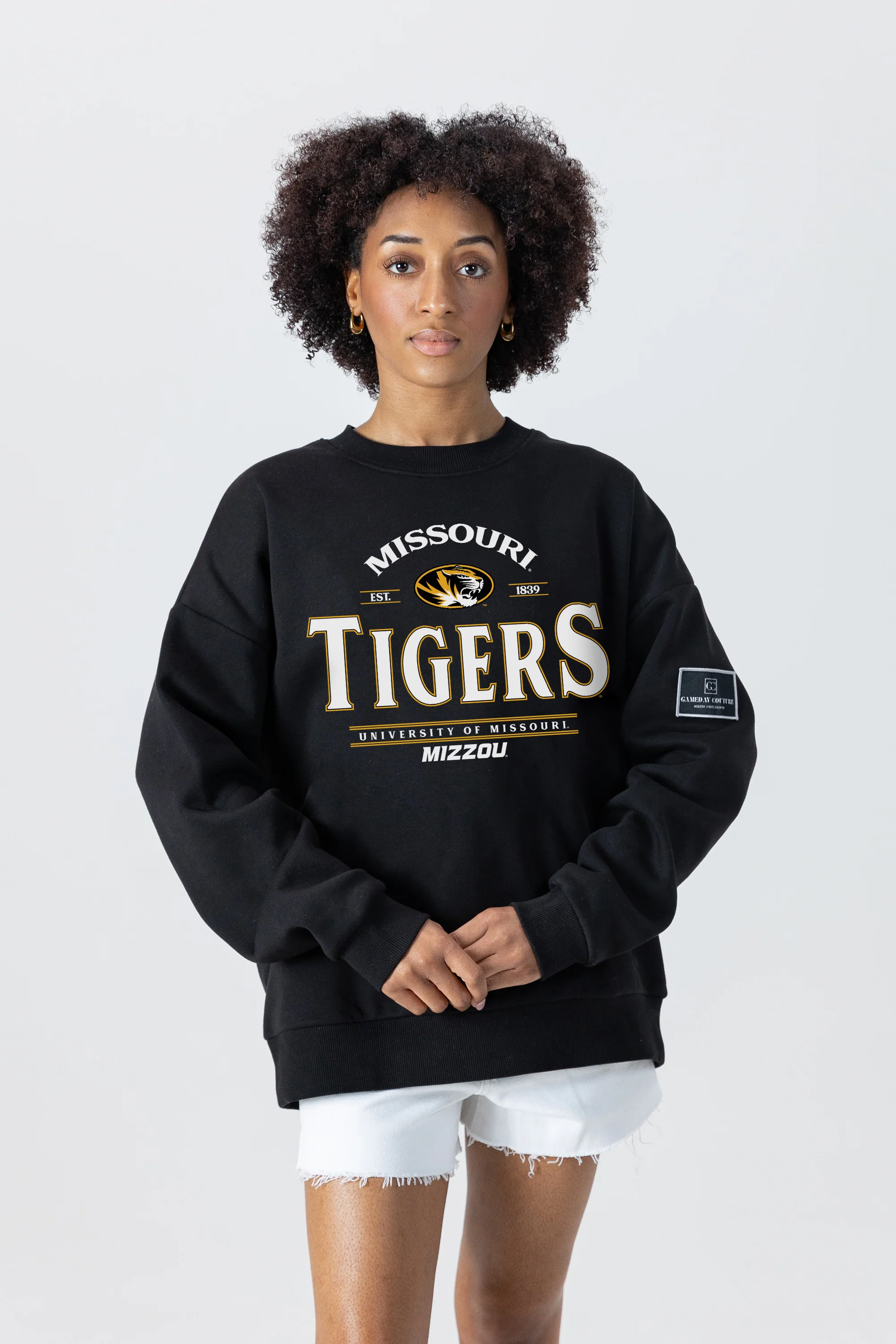 MISSOURI TIGERS Players Only Fleece Drop-Shoulder Crew 2 MISSOURI TIGERS Players Only Fleece Drop-Shoulder Crew