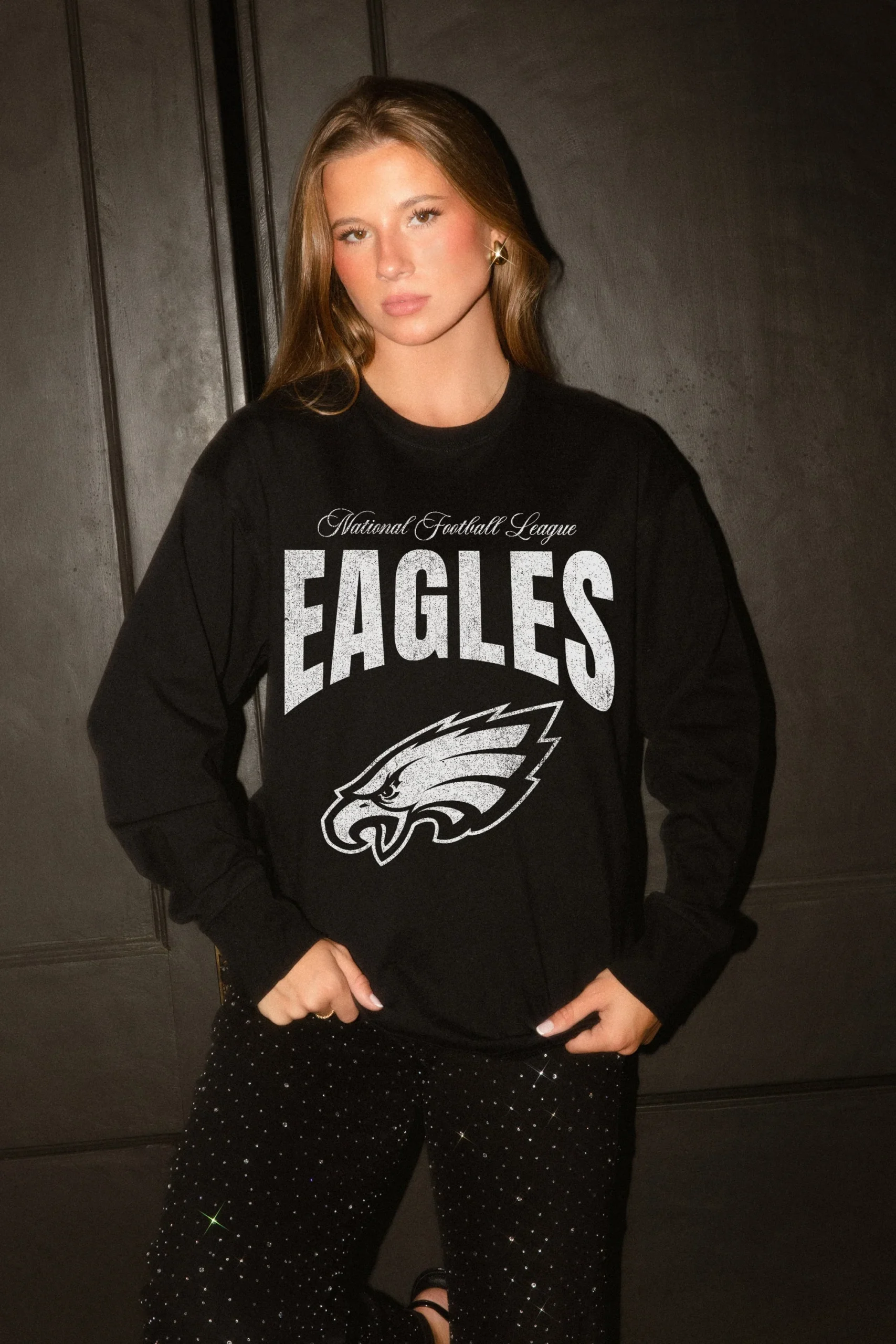 PHILADELPHIA EAGLES BOLD AMBITION OVERSIZED LONG SLEEVE TEE