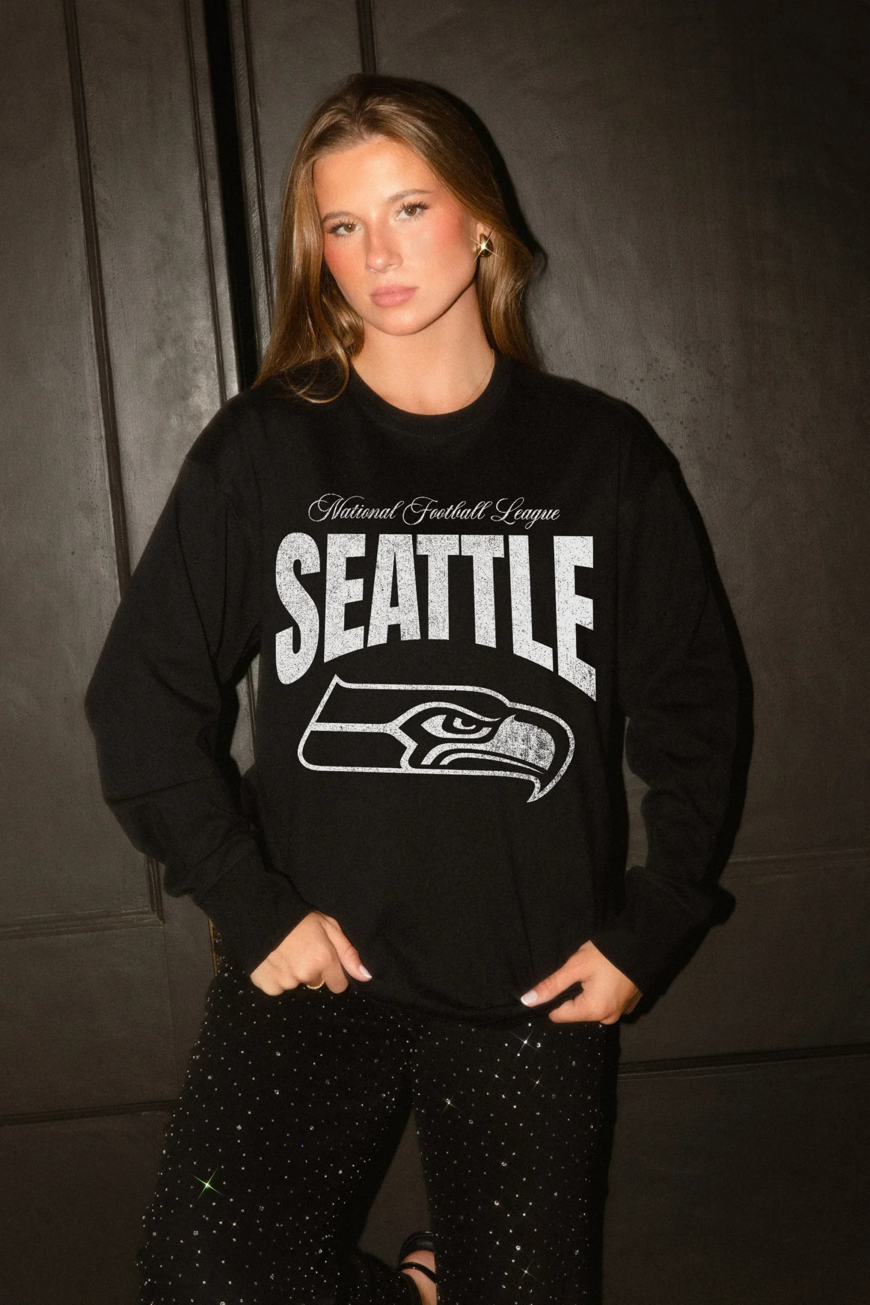 SEATTLE SEAHAWKS BOLD AMBITION OVERSIZED LONG SLEEVE TEE
