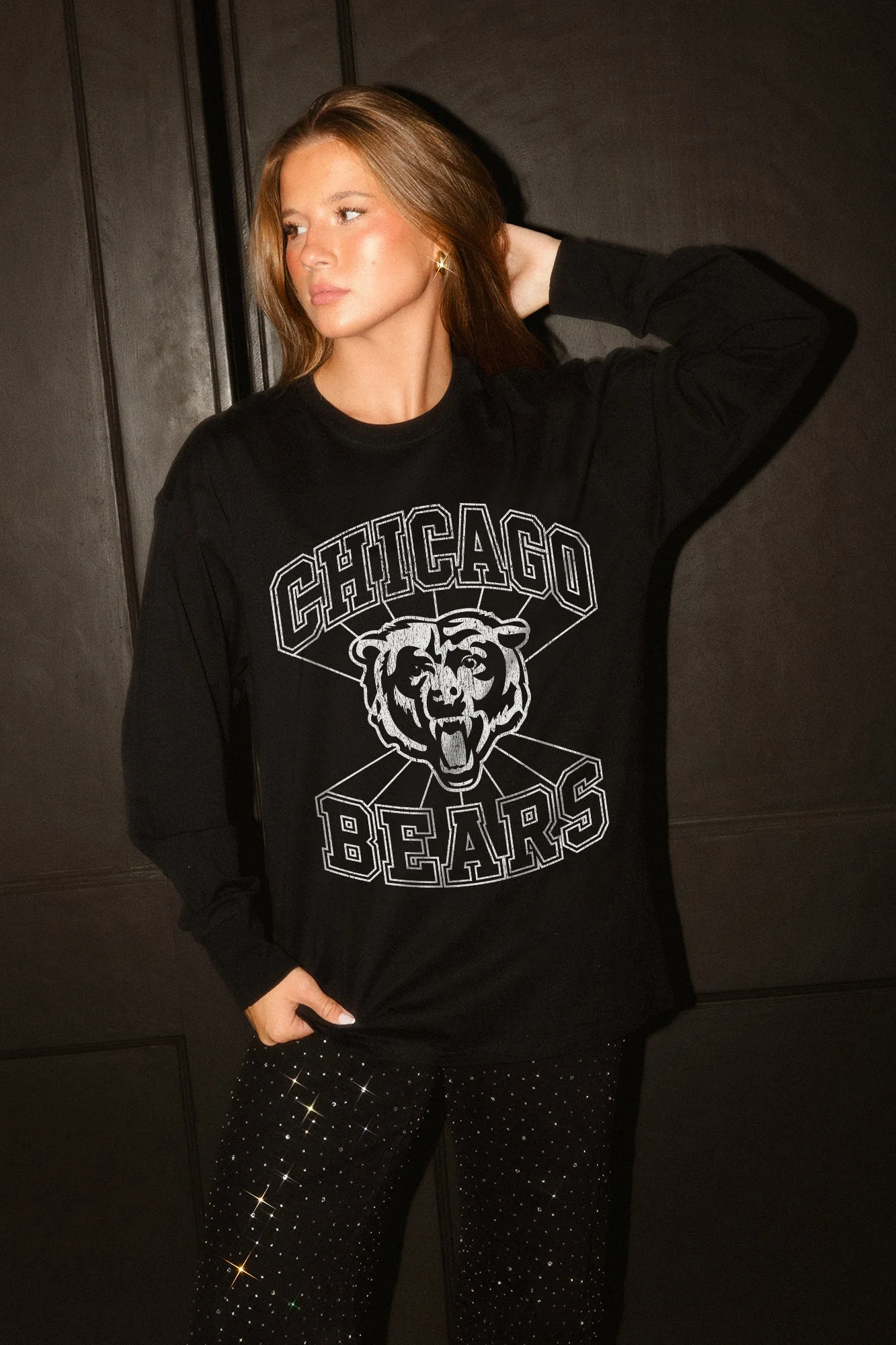 CHICAGO BEARS SPOTLIGHT OVERSIZED LONG SLEEVE TEE